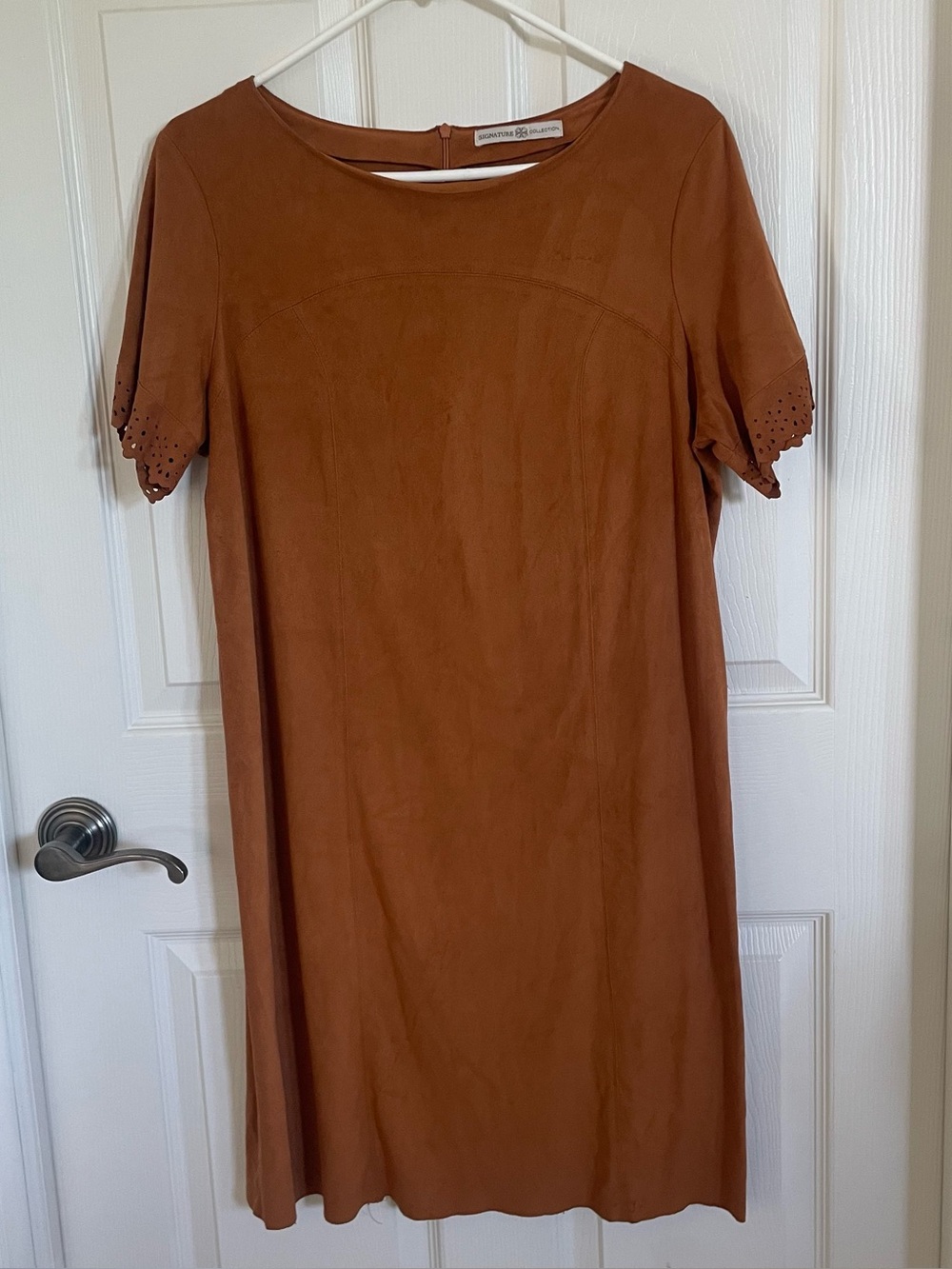 Signature Collection Camel Brown Faux Suede Smock Dress size L